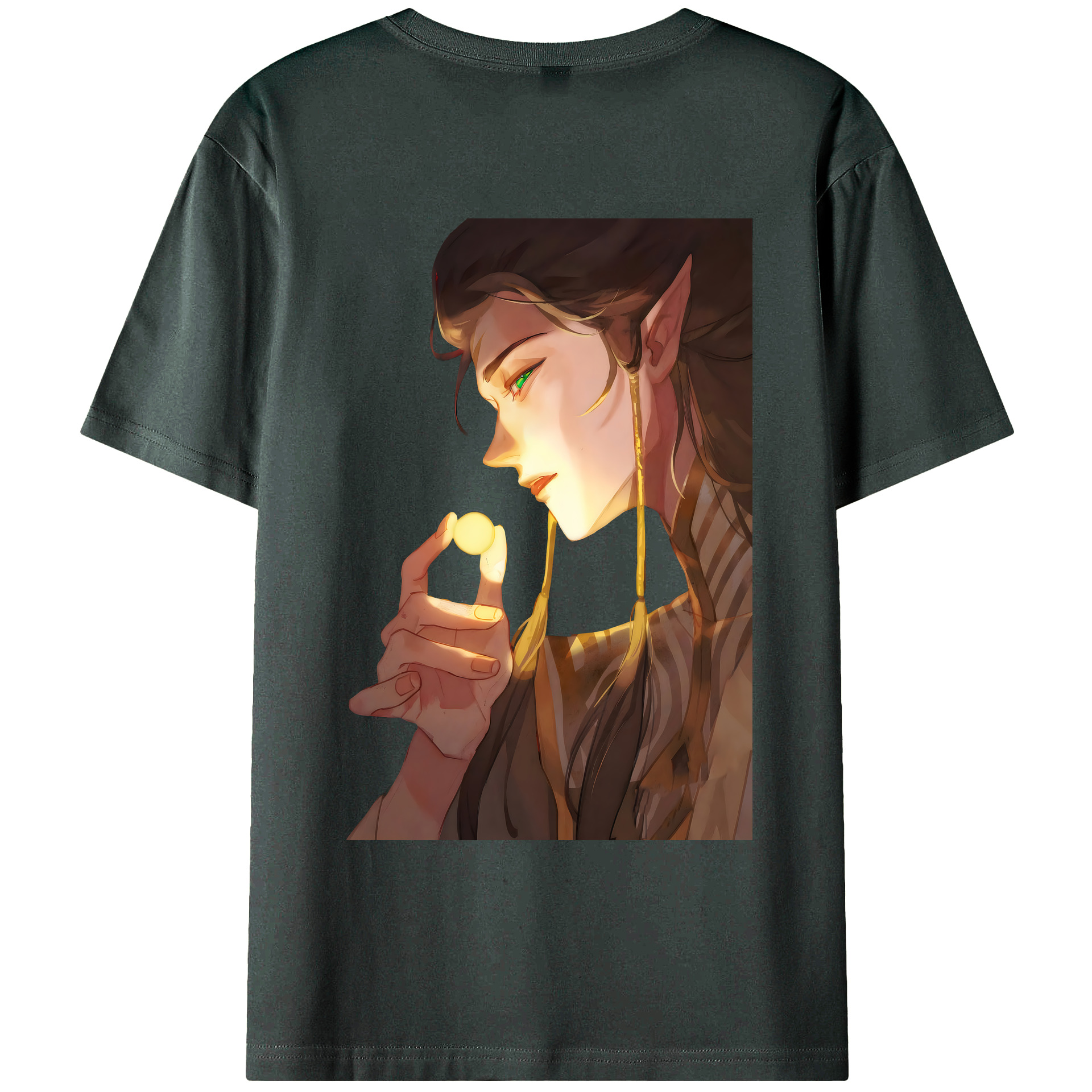 （画像用） Ne Zha 2 ナタ 魔童の大暴れ 綿100％ メンズ半袖Tシャツ（バックプリント） 通気性